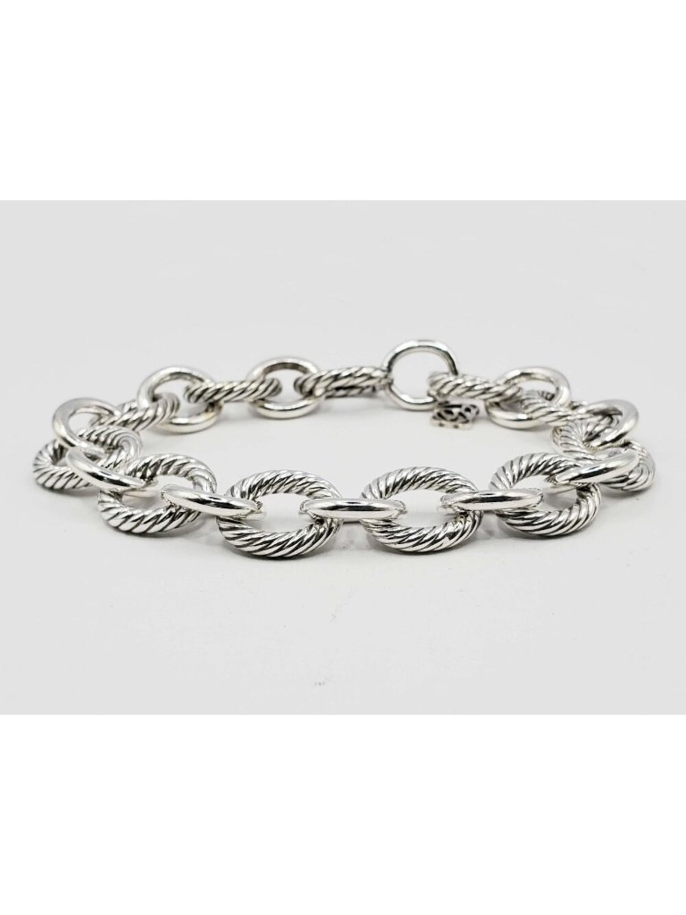 David Yurman Oval Link Chain Bracelet 12mm Sterling Silver 7.5"